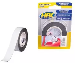 HPX dvipusė lipni juosta, juoda, 19 mm x 2 m