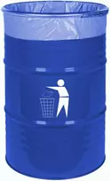 Gsg24 Lauko konteinerio šiukšlių dėžė, patvarios plieno BARREL 200L - mėlyna