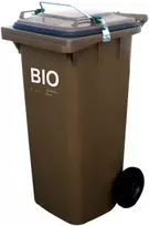Europlast Austria GASTRO konteinerinis konteineris su sandariu dangteliu šiukšlėms, biomaisto atliekoms - rudas, 240L