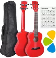 V-TONE UK23 RD akustinė koncertinė ukulelė 23" raudona + dangtelis