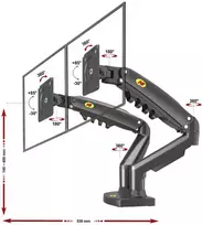 NB Monitoriu laikiklis F160 17''-27'' iki 2* 9kg