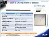 Acer Projektoriaus ekranas 70INX70IN - 1: 1 FORMAT GAIN 1.0 5.5KG