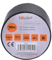 Izoliacinė juosta „Solight“ 38 mm x 0,13 mm x 10 m, juoda