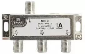 Triax SCS 3, Kabelio skirstytuvas, 75 O, 5–2400 MHz, Sidabrinis, Baltas, Lizdas, 10,5 dB