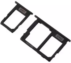 SIM kortelės laikiklis Samsung A605 A6+ 2018 (2 vnt) juodas ORG