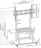 Laikiklis Mobilus LCD/LED televizoriaus stovas ART S-13 37–100 colių, 150 kg