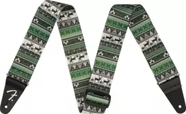 Diržas gitarai Fender Ugly Xmas Sweater žalias