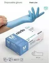 Prailgintos mėlynos nitrilo pirštinės Santex Flash Extra-Large Nitrile 30 cm, 100 vnt., 6,5 g - M