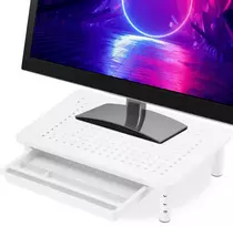NANKIN nešiojamojo kompiuterio monitoriaus stovas, baltas + stalčius