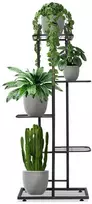 5 pakopų stovas gėlių vazonams, juodas metalas, 107 cm