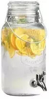 Stiklainis su čiaupu gerti sultis, limonadą, vandenį, 4 l