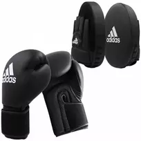 ADIDAS bokso rinkinio pirštinės 12 oz Shields trenerio letenos
