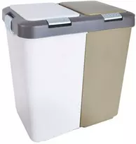Atliekų rūšiavimo dėžė su dangteliu duotui atliekoms 2x20 l