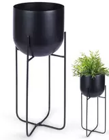 Vazono dangtelis ant stovo, juodas metalas, 16,5x42 cm