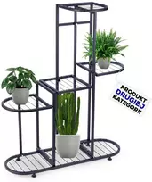 Juodo metalo gėlių stovas, 5 pakopų, 84,5 cm (II KATEGORIJA)