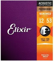 Elixir Eliksyras 16052 Nanoweb Phosphor Bronze 12-53