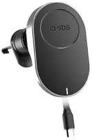 SBS TESUPP15WRETRACABL Wireless Charger Išmanusis telefonas Holder with Retractable Cable Compatible with MagSafe – Juodas