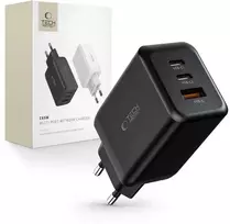 Tech-Protect C65W įkroviklis 2x USB-C PD 65W / USB-A QC 3.0 - juodas