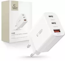 Tech-Protect NC30W įkroviklis 2x USB-C PD 30W / USB-A QC 3.0 - baltas