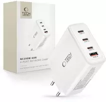 Tech-Protect NC100W-GAN įkroviklis GaN 3x USB-C PD 100W / USB-A QC 3.0 - baltas