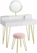 Songmics Vasagle Tualetinis staliukas su taburete ir apšvietimu 40 x 100 x 134,8 cm