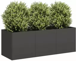 Vazonas, juodas, 120x40x40 cm, šaltai valcuotas plienas