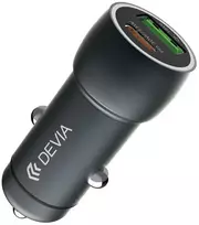 Devia automobilinis įkroviklis Extreme PD QC 3.0 30W + 18W 1x USB 1x USB-C tamsiai pilkas
