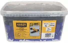 Plytelių išlyginimo sistema HARDY spaustukai (300 vnt.) + pleištai (100vnt.) 1 mm.