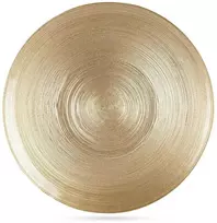 Plokščia vakarienės lėkštė, lėkštė, didelė, stiklinė, auksinė, 28 cm