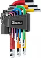 Šešiakampių raktų su rutuline galvute rinkinys Bradas HX 1,5-10 mm, multicolour / short, 9 vnt.