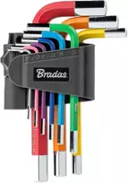 Šešiakampių raktų rinkinys Bradas HX 1,5-10 mm, multicolour / short, 9 vnt.
