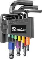 Šešiakampių raktų su rutuline galvute rinkinys Bradas HX 1,5-10 mm, multicolour / short, 9 vnt.