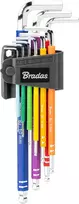 Šešiakampių raktų su rutuline galvute rinkinys Bradas HX 1,5-10 mm, multicolour / extra long, 9 vnt.