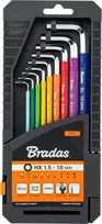 Šešiakampių raktų su rutuline galvute rinkinys Bradas HX 1,5-10 mm, multicolour / long, 9 vnt.