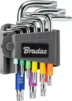 TORX raktų rinkinys Bradas TX 10-50 mm, multicolour / short, 9 vnt.