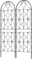 Outsunny grotelės metalinis 2 nerūdijančio plieno kopėtėlių rinkinys 50x150 cm sodo grotelės kambariniams augalams augalų grotelės pomidorams daržovėms gėlėms vijokliniams augalams juodos spalvos