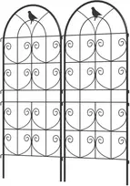 Outsunny grotelės metalinis 2 nerūdijančio plieno kopėtėlių rinkinys su paukščio dizainu vijokliniams augalams 50x120 cm grotelės kambariniams augalams augalų grotelės pomidorams gėlėms vijokliniams augalams juodos spalvos