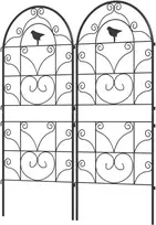 Outsunny grotelės metalinis 2 nerūdijančio plieno kopėtėlių rinkinys su paukščio dizainu vijokliniams augalams 50x120 cm grotelės kambariniams augalams augalų grotelės pomidorams gėlėms vijokliniams augalams juodos spalvos