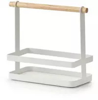 Zeller Metalinė prieskonių lentyna su bambukine rankena, 24 x 10 x 20 cm