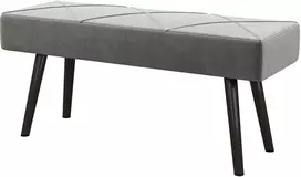 HOMCOM minkštas aksomo išvaizdos suolas, lovos suolas, prieškambario suolas su X raštu, iki 120 kg, skirtas miegamajam, 100x36x45 cm, pilkas