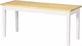 Homcom Medinis 2 vietų valgomojo suolas, pakraunamas iki 220 kg, pušies mediena, baltas, 102 x 36 x 45 cm