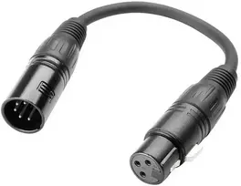 DMX kabelio perėjimas 5pin - 3pin Adam hall K3DGF0020 0.20m