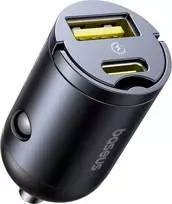 Baseus Tiny Star Mini Car Charger (U+C) 30W Cosmic juodos spalvos