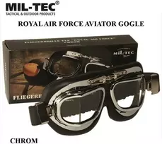 Mil-tec Karališkųjų oro pajėgų lakūnų akiniai chromo spalvos (15610118)