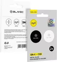 Oem Blavec magnetinio laikiklio plokštelė BM-03 rinkinys 2 vnt apvali (40mm) juodos ir sidabro spalvos