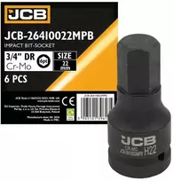 JCB Impact antgalio lizdas 3/4" 22mm (6 taškai)