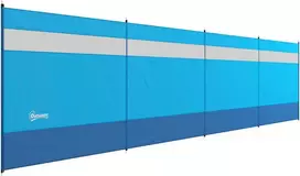 "Outsunny" kempingo vėjo uždanga, 4 skydų privatumo uždanga su langu 725 x 140 cm, mėlyna