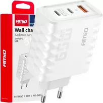 Sieninis įkroviklis 65W Quick Charge USB-A + 2x USB-C AMIO-04289