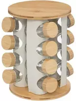 5five Simply Smart Bamboo Besisukanti prieskonių lentynėlė SENSIA 13 stiklainių su bambukiniais dangteliais