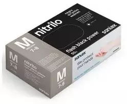 Santex Flash Power itin tvirtos nitrilo pirštinės, juodos, 8.5g (50vnt.) - XL - 10pak.x50vnt.